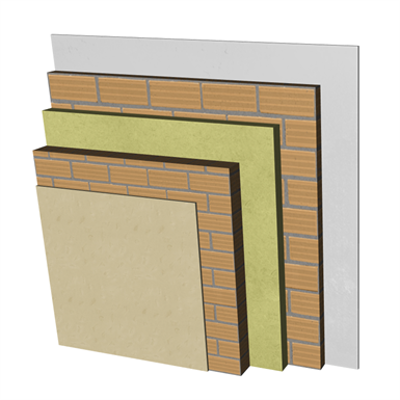 Image for FC05-H-b Double skin non facing clay brick façade. RC+LH11,5+AT+LH7+ENL