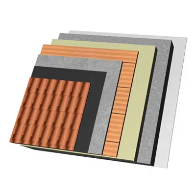 画像 QB10-U-EC-a Vented sloping slab roof with clay tiles. T+(I)+CR+TC+C+AT+U20.EC+RF