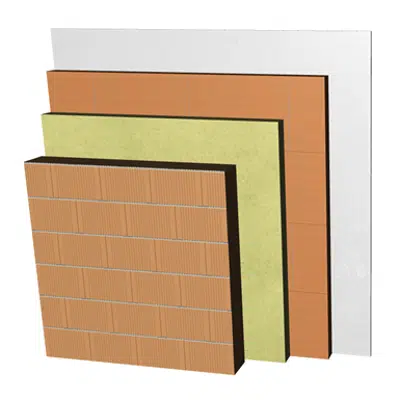 ME05-B2-bgf Double skin clay block party wall, with thermal insulation and air cavity. BC19+C+AT+LHGF7+ENL için görüntü