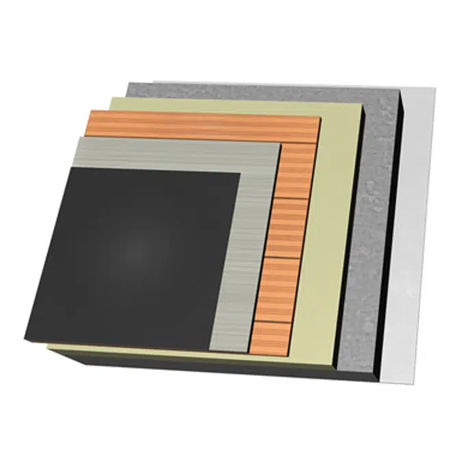 QB08-U-EC-b Vented flat roof with cap sheet. I+MA+TC+C+AT+U25.EC+RF