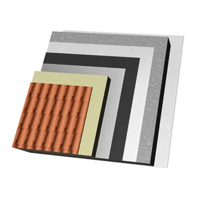 Imagem para QB09-U-EC-b-i Unvented inverted sloping slab roof with clay tiles. T+AT+(CS)+(I)+(CS)+U25.EC+RF}