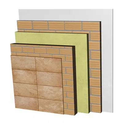 изображение для FC26-H-b Double skin non facing clay brick façade with ventilated air cavity. RD+LH11,5+CV+AT+LH7+ENL