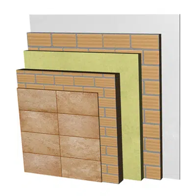 Image for FC26-H-b Double skin non facing clay brick façade with ventilated air cavity. RD+LH11,5+CV+AT+LH7+ENL