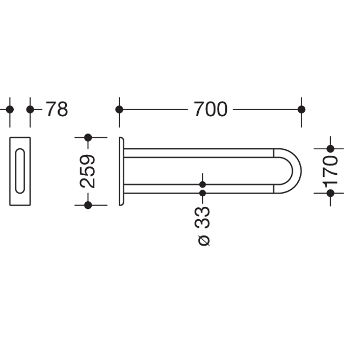 Stationary support rail, 801-50-310