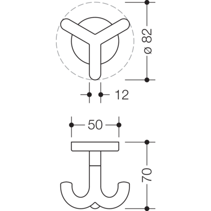 HEWI Triple hook