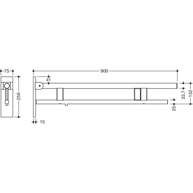 Opklapbare steun Duo, 900-50-206XA
