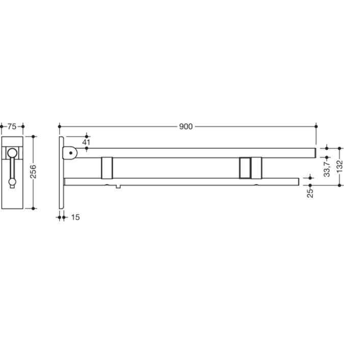 Opklapbare steun Duo, 900-50-206XA