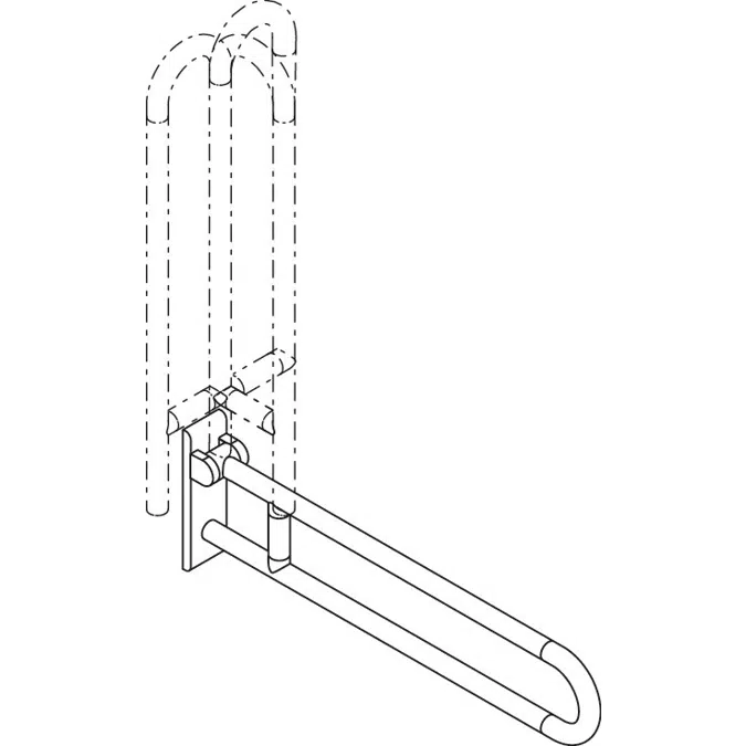 HEWI Hinged support rail, rotatable