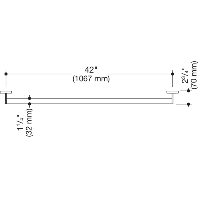 Support rail (ADA), 42" (1067 mm), 900-36-06640