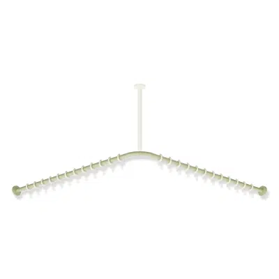 Image pour Tringle à rideau HEWI, für Duschwanne 1200 x 1200 mm, 700-34-10360