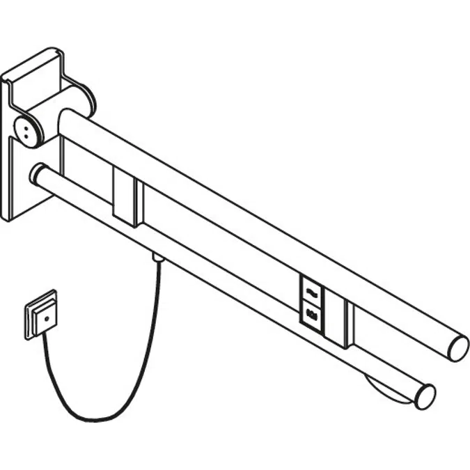 HEWI Hinged support rail Duo 