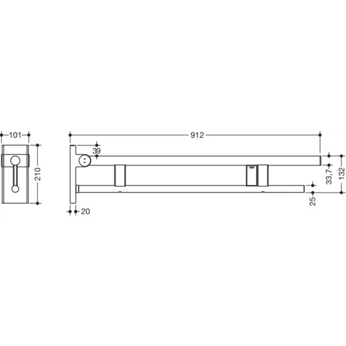 Mobile hinged support rail Duo, 900-50-42140
