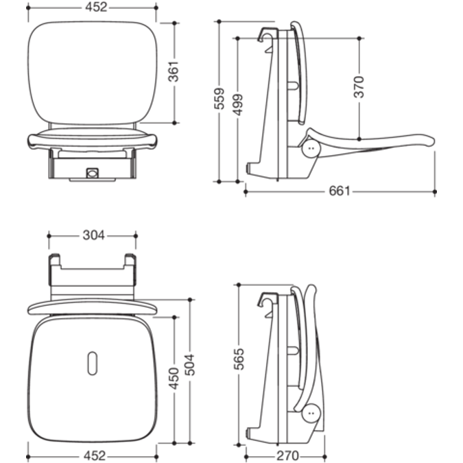 HEWI Hanging seat Comfort