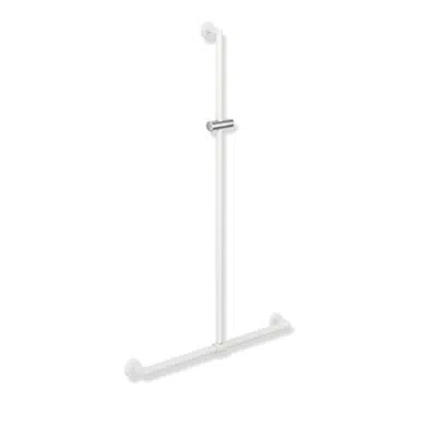 HEWI Rail with sideways adjustable vertical support bar and shower head holder 900-35-43260 이미지