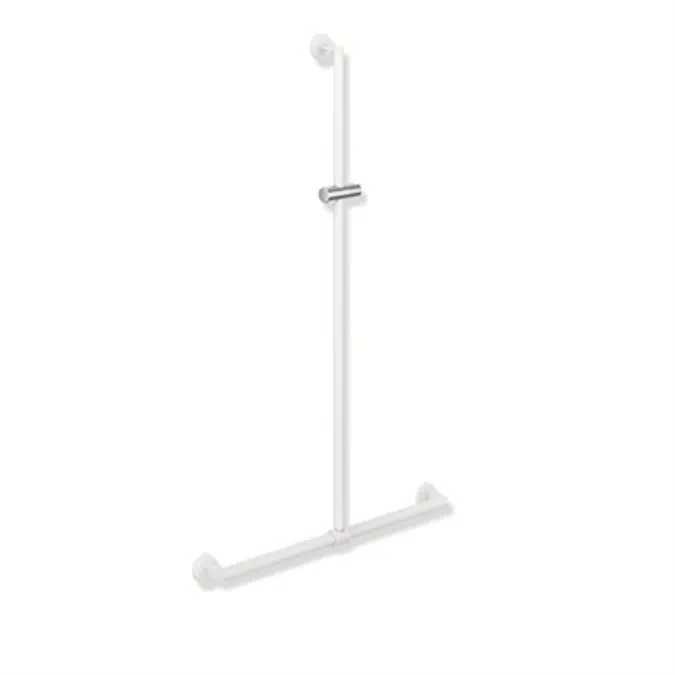 HEWI Rail with sideways adjustable vertical support bar and shower head holder 900-35-43260