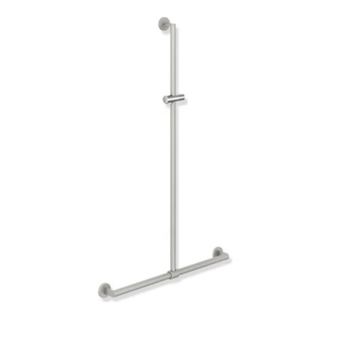 HEWI Rail with sideways adjustable vertical support bar and shower head holder 900-35-43260