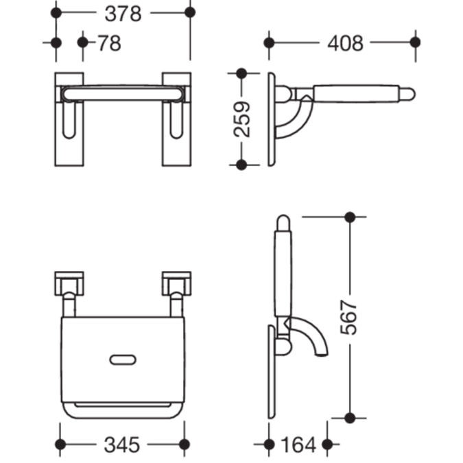 HEWI Hinged seat