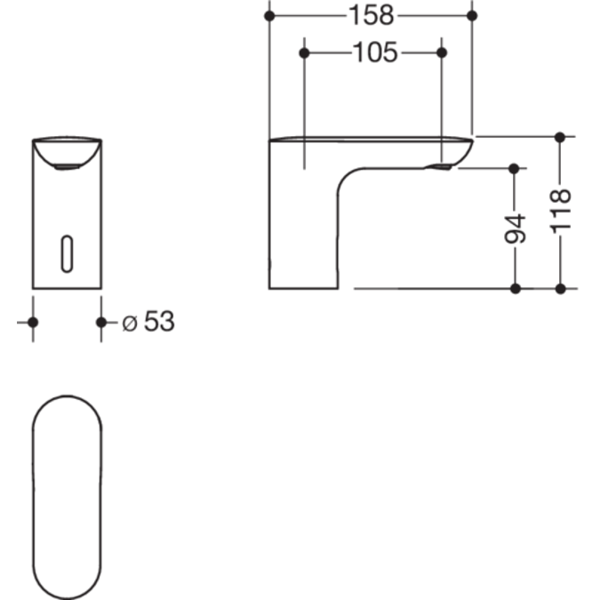 HEWI SENSORIC Electronic washbasin fitting
