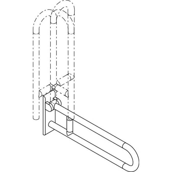 HEWI active+ Hinged support rail, rotating