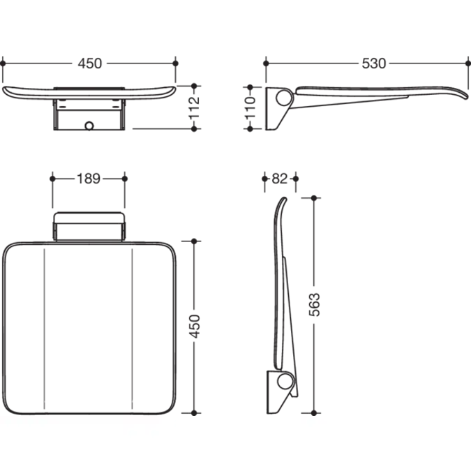 HEWI Mobile hinged seat