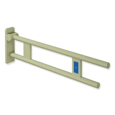 Image pour Barre d'appui relevable HEWI, avec touche commande de chasse d'eau (radioélectrique), 850 mm, gauche, 700-50-10700