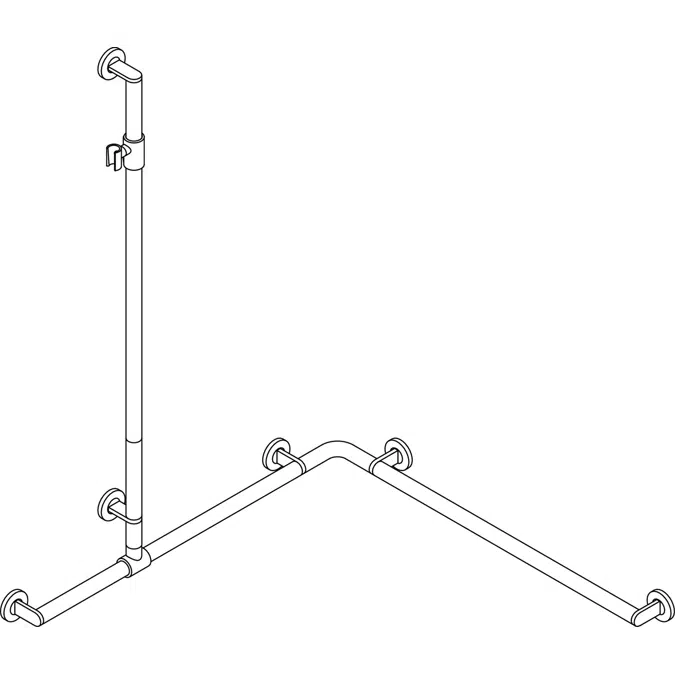 Barre de maintien pour douche et baignoire, 1250 x 962 x 962 mm, 700-35-00600
