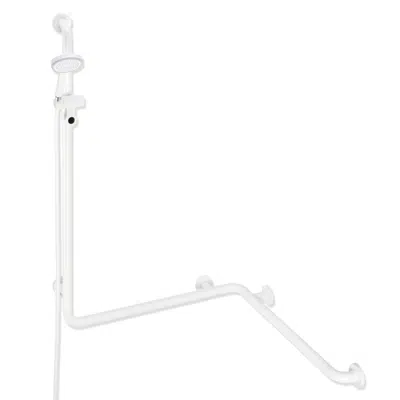 รูปภาพสำหรับ HEWI Rail with vertical support bar and shower head holder incl. handheld shower and shower hose