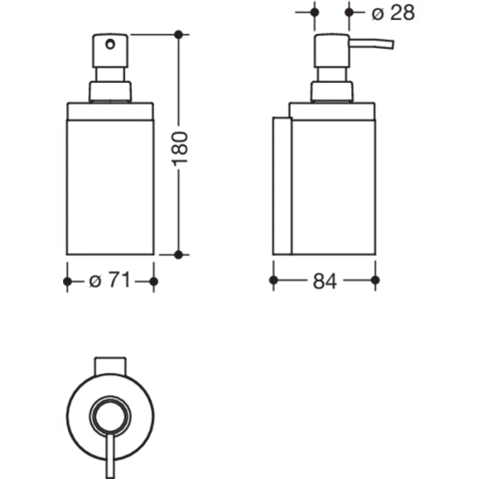 Soap dispenser with holder, 200 ml, 900-06-00140
