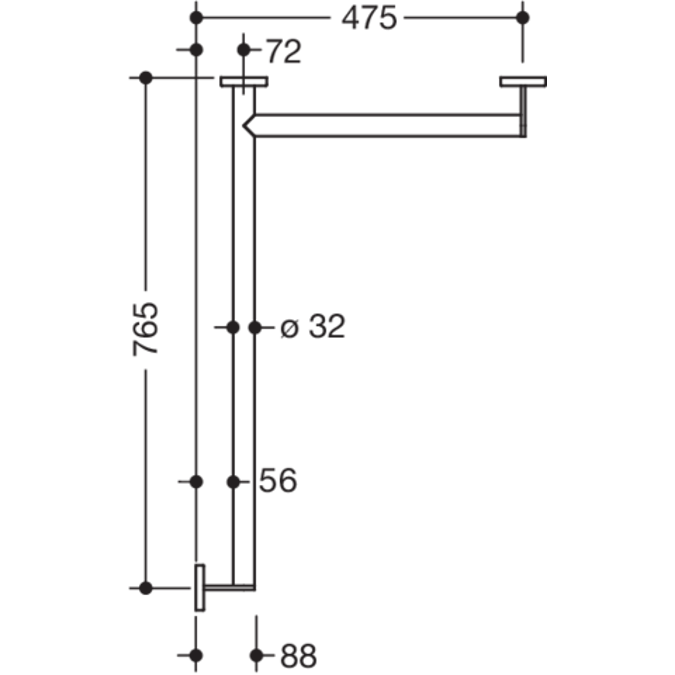 HEWI Shower grab rail