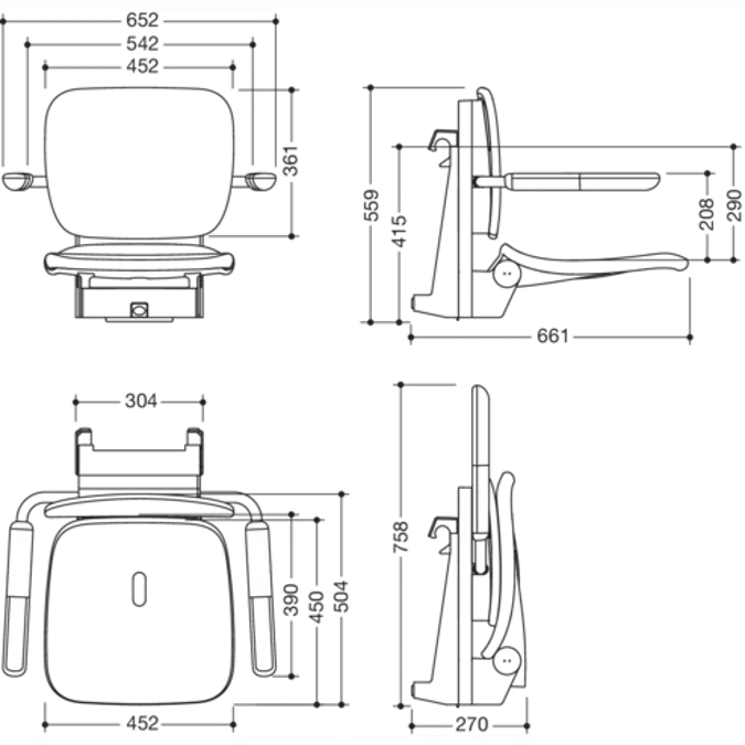 HEWI Hanging seat Premium