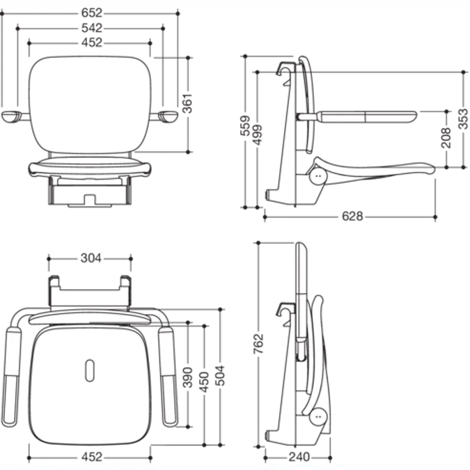 HEWI Hanging seat Premium
