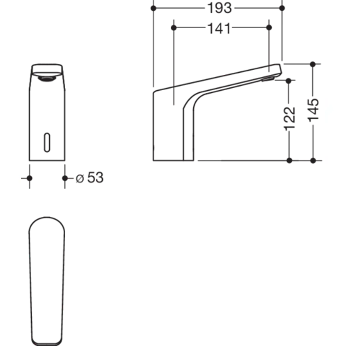 SENSORIC Electronic washbasin fitting, AQ 950, AQ1-12S21060