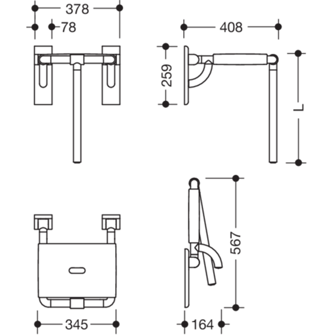HEWI Hinged seat