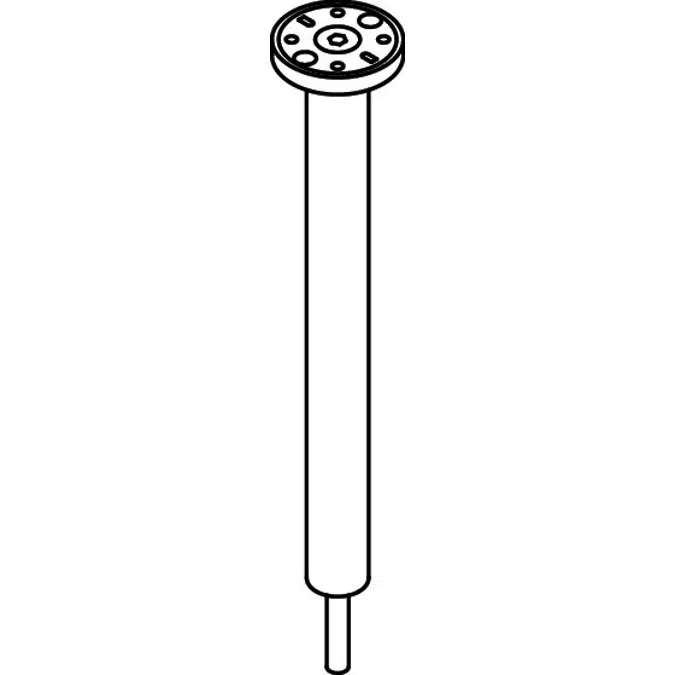 Wspornik sufitowy HEWI, A = 400 mm (oś drążek zasłony prysznicowej - sufit),  z rdzeniem aluminiowym, 801-34-020