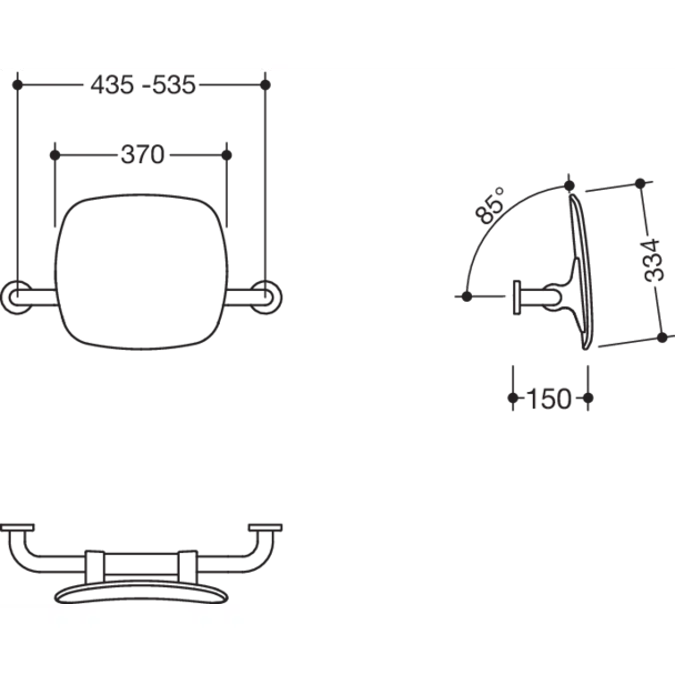 Backrest, meets the requirements of BS standardBackrest jet black, 801-51-9123