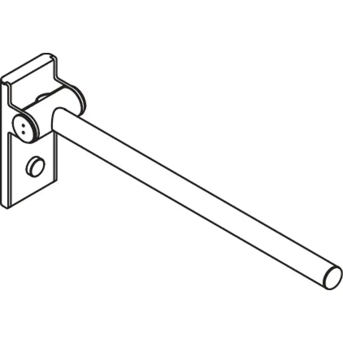 Mobiler Stützklappgriff Mono, Design A, 600 mm, Edelstahl, matt geschliffen, 900-50-400XA