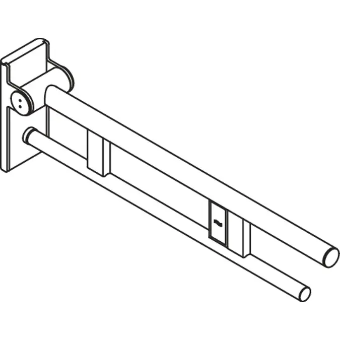 Stützklappgriff Duo, Design A, mit Spülauslösung (Funk), 700 mm, pulverbeschichtet, links, 900-50-11860