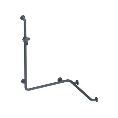 Bild für Duschhandlauf mit Brausehalterstange, 1100 x 762 x 762 mm, matt, Stahlkern, 801-35B210