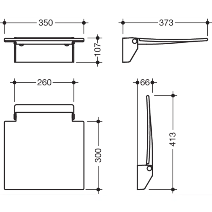 HEWI Hinged seat 350