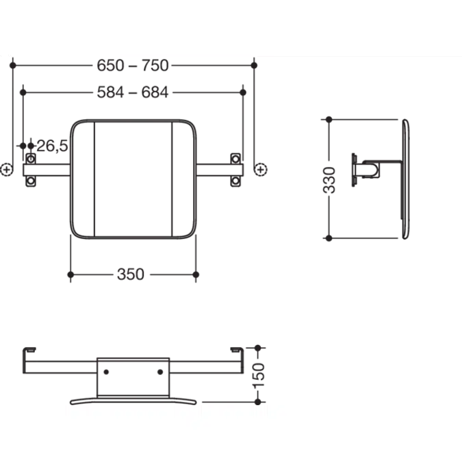HEWI Backrest