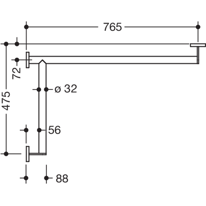 HEWI Shower grab rail