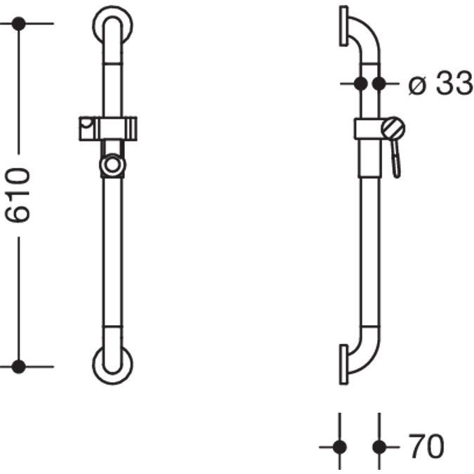 Doucheglijstang (ADA), 24" (610 mm), 801-33US100