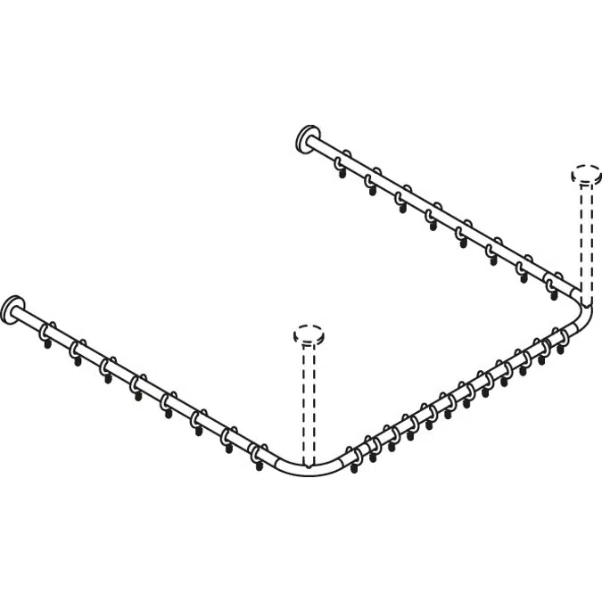 Shower curtain rail, for shower 1000 x 1000 mm, 900-34-30040
