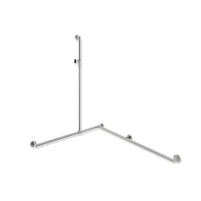Image for Shower grab rail with sideways adjustable vertical support bar and magnetic shower head holder, version right, 900-35M308XA