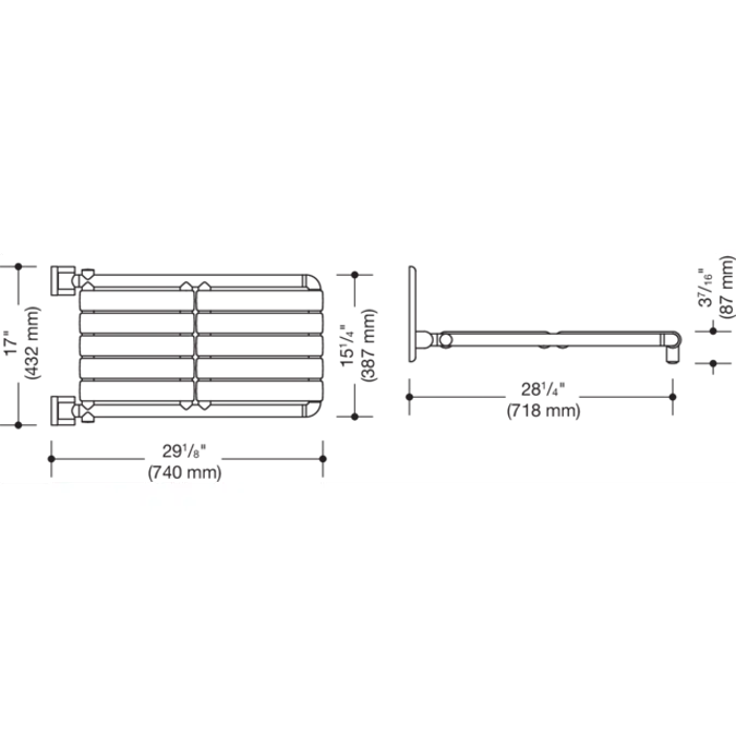 HEWI Bathtub seat with lift-up feature (ADA)