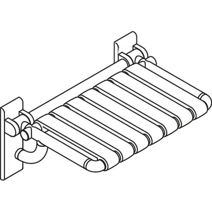 HEWI Rectangular shower compartment seat with lift-up feature (ADA)