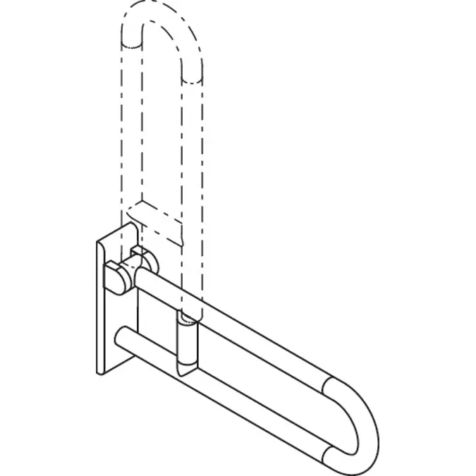 Stützklappgriff, 600 mm, glänzend, Stahlkern, 801-50-200