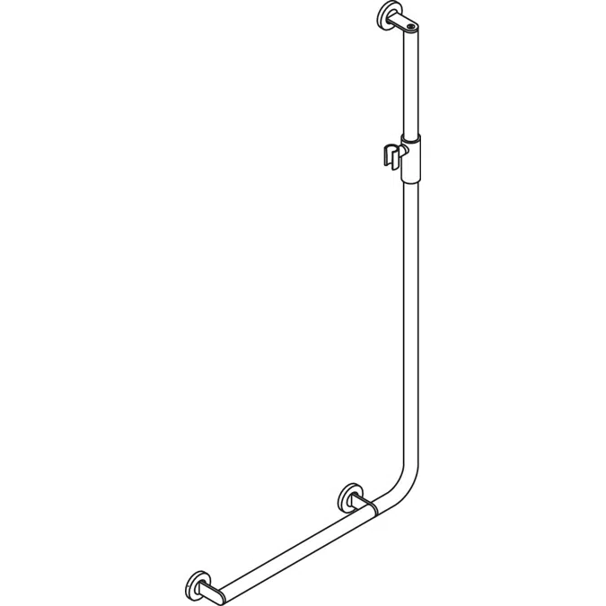 L-shaped support rail with magnetic shower head holder, version left, 900-33M203XA