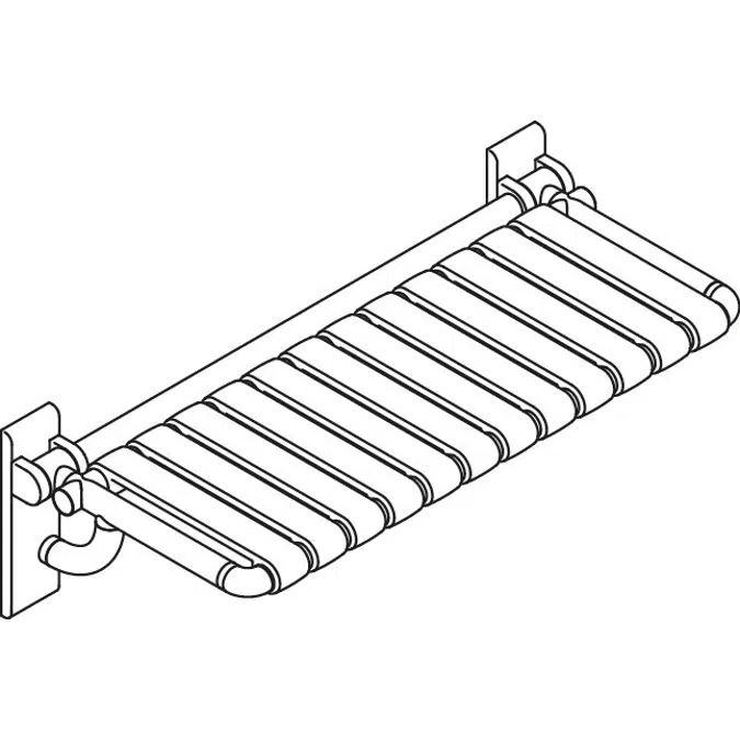 HEWI Rectangular shower compartment seat with lift-up feature (ADA)