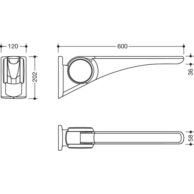 Barre d'appui relevable Basic HEWI